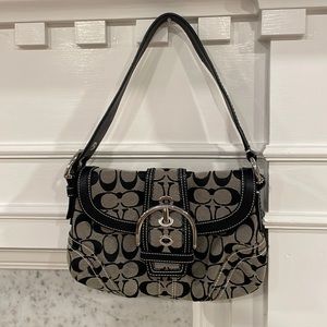 Coach black and gray logo handbag